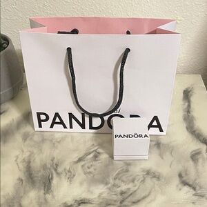 Pandora White and Pink Gift Bag with Box (no charm)